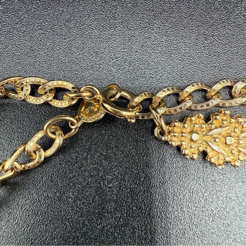 Accessocraft N.Y.C Vintage Double strand Gold Filigree Necklace - Picture 7 of 13